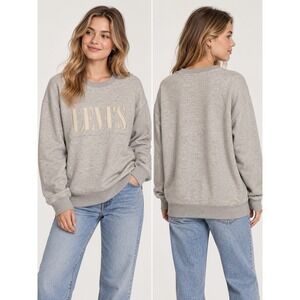 Levi's Premium Women's Large Logo Crewneck Sweatshirt Relaxed Fit Oversized NWT